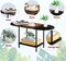 2-Tier Oval Coffee Table with Storage – Farmhouse Black Center Table for Living Room, Home Office, RV, Small Spaces (35.4”x15.7”x14.1”)